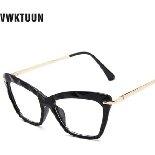 VWKTUUN Vintage Optical Glasses for Women Cat Eye Glasses Frames Sexy Womans Candy Color Eyeglasses Computer Glasses