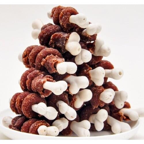 Dog Snacks Pet food Fresh Beef Twisted Calcium bone Dog Food Puppy Chew Training Snack Delicious Keep Health Food Feeder