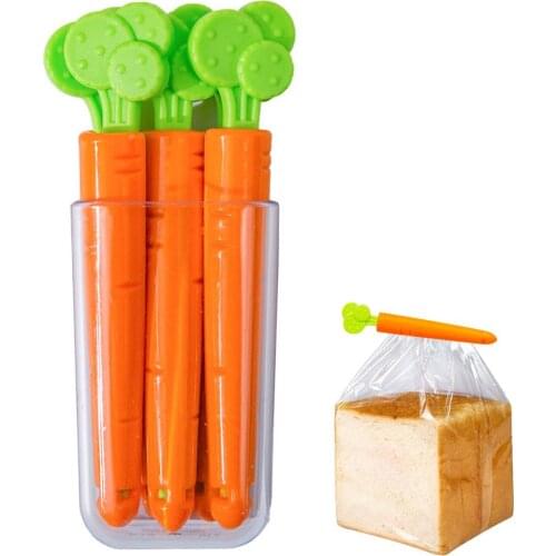 5PCS Plastic Carrot Shape Sealing Clips Food Clips Chip Clips For Snack Chip Bags Kitchen Storage Sellador De Bolsas De PláStico