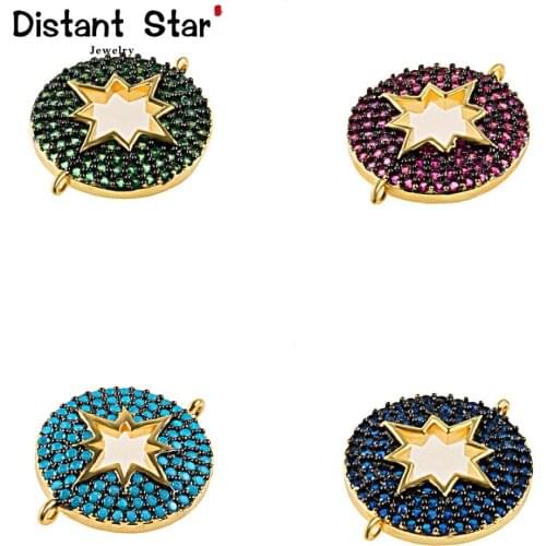 0.8*0.9in Explosion Diy Jewelry Bracelet Necklace Making Handmade Accessories Brass Zirconia Bracelet Connector Crystal Finding