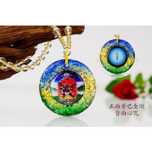 2PCS Wholesale Buddhist Greco-Buddhist pocket travel efficacious talisman Ba Jin just Puba Jingang Buddha Crystal Amulet