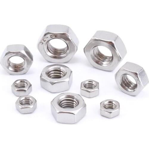 304/316L stainless steel Hex nuts M1.6-M18 Hexagon Nut Screw Bolt