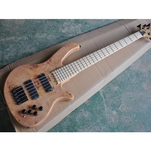 5 strings ASH body Electric Bass Guitar with Maple Fingerboard Black hardware,Tree pattern,Offer customized