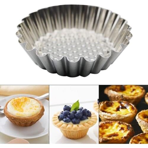 6pcs Cake Mold Egg Tart Cake Mould Circular Lace Shape Multifunction Kitchen Accessories Stainless Steel Baking Care Supplies