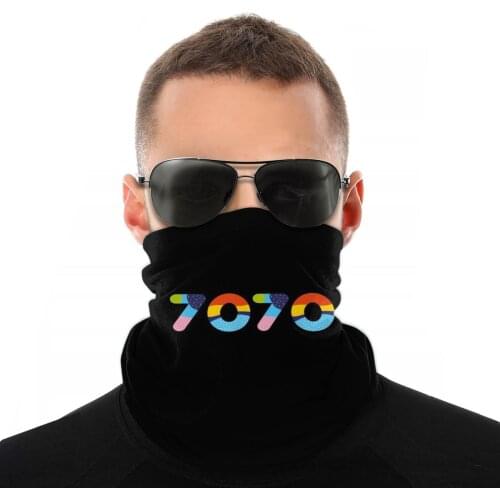 7070 Digital Scarf Neck Face Mask Unisex Fashion Neck Gaiter Tubular Bandana Multi-functional Headband Biking Hiking