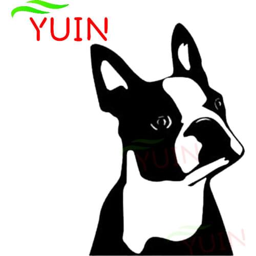 Car Sticker Cute Boston Terrier Dog Stickers Cartoon Animal Decals Fashion PVC Window Decorative Accessories Waterproof Decal