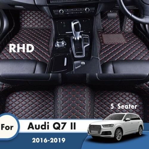 RHD Car Floor Mats For Audi Q7 II 2019 2018 2017 2016 5 Seater Carpets Car Floor Liners Automobiles Parts Accessories Interior