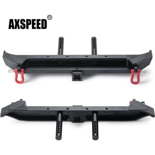 AXSPEED Aluminum Rear Bumper Protection with Tow Hook for Axial SCX10 III AXI03007 1/10 RC Crawler Car Axle Upgrade Parts