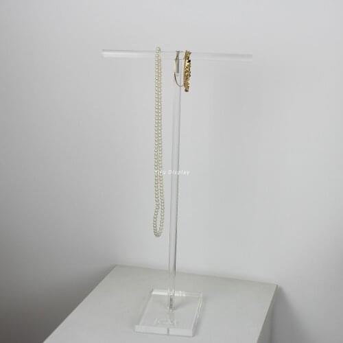 Free Shipping Acrylic T-bar Necklace Display Jewellery Display Necklace Holder Stand Jewelry Holder RBW005