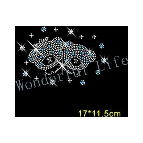 Free Shipping Cute animal sweater hotfix rhinestones heat transfer design iron on motifs