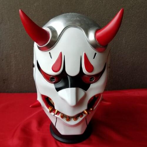 Buddhism Prajna Mask Ghost Halloween Japanese Traditional Hannya Mask Halloween Horror Costume Cosplay Qulity Resin Mask Adult