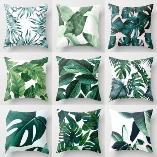 Polyester Case Cusion Green Leaves Throw Sofa Car Cushion Home Decor new