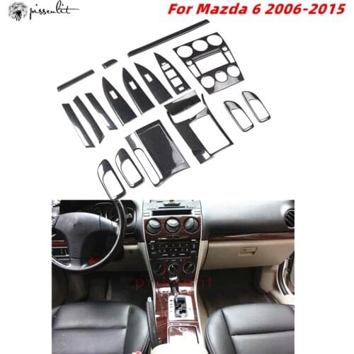 For Mazda 6 2006 2007 2008 2009 2010 2012 2013 2014 2015 Interior Decoration Accessories Carbon Fiber Center Console Panel ABS