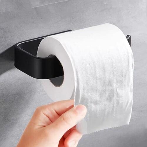 Toilet Paper Holder Towel Punch-free Adhesive Wall Mounted Holder Stand Hook