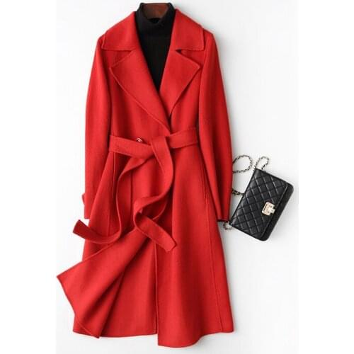 Double Side Real Wool Coat Female Jacket Autumn Winter Jacket Women Clothes 2020 Long Coats Korean Outwear MY3503