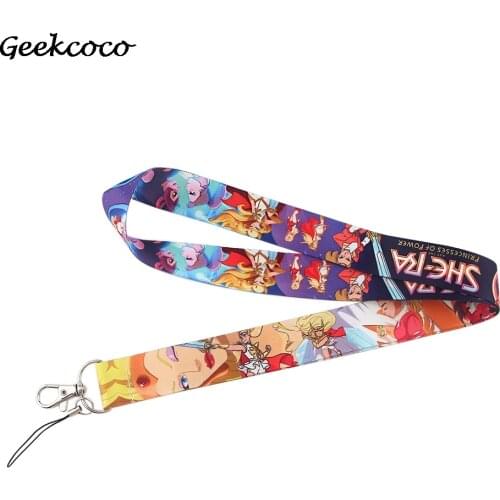 J1988 Anime Princess Lanyard Keychain keys Badge ID Card Mobile Phone Rope Neck Straps Accessories Gifts