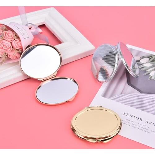1Pc Compact Makeup Mirror Cosmetic Magnifying Round Pocket Make Up Mirror for Purse Travel Bag Home Office Mirror