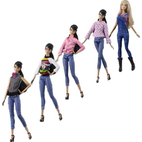 Fashion Top Trousers 11.5" Doll Outfits Set For Barbie Clothes Shirt Coat Jeans Pants Casual Wears 1/6 BJD Dolls Accessories Toy
