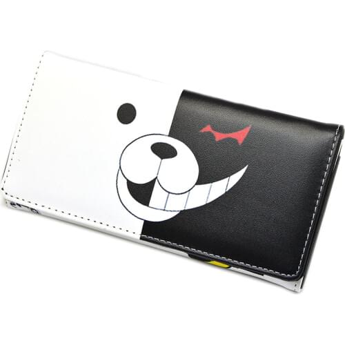 Danganronpa Dangan Ronpa Monokuma Wallet Hasp Leather Purse Clutch Money Women Men Long Wallet Coin Purse