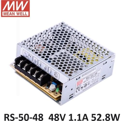 Laboratory Power supply 48V 1.1A 52W RS-50-48 Meanwell Switching Power Supply 85-264VAC input Mean Well 48V power supply source