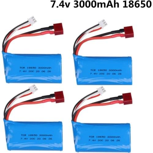 7.4V 3000mah lipo Battery 18650 2S T Plug for Q46 Wltoys 10428 /12428/12423 RC Car Spare Accessories 7.4V high capacity battery