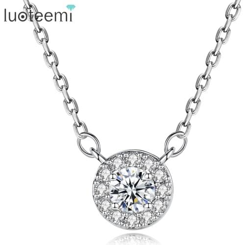 LUOTEEMI Women Simple Small Round Circle Long Chian Necklace for Female Mothers Day Gift Collares Para Mujer Korean Fashion