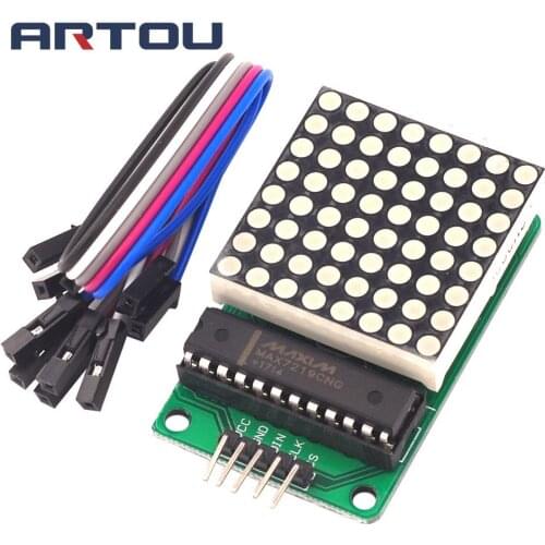 MAX7219 Dot Led Matrix Module MCU LED Display Control Module for Arduino 5V Interface Module 8 x 8 Output Input Common Cathode