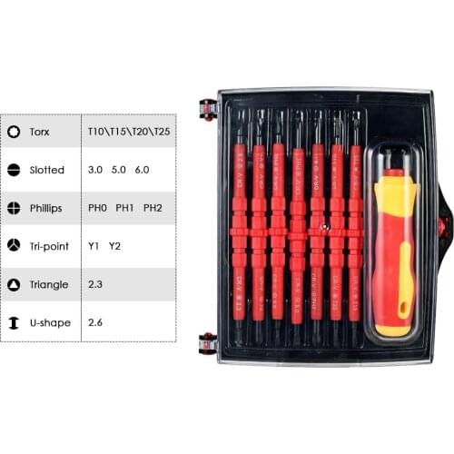 7 in 1 1000V Changeable Insulated Screwdrivers Set with Magnetic Phillips and Slotted Bits Electrician Repair Tools Kit