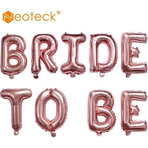 Neoteck 16 inch Rose Gold Number BRIDE TO BE Foil Balloons Large Digit Helium Air Balloons For wedding decorations Decor