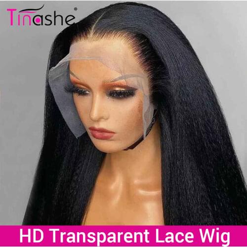 Tinashe Kinky Straight Wig Lace Front Human Hair Wigs Pre Plucked 250 Density 360 Lace Frontal Wig Brazilian Yaki Human Hair Wig