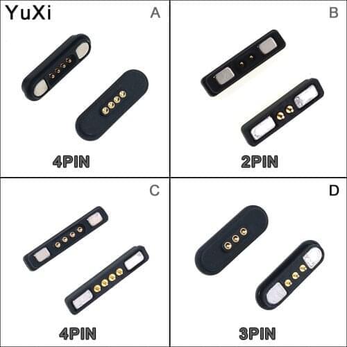 2Pairs Magnetic Connector 2 3 4PIN Pole Pogopin Male Female 2.2 MM Grid THT 3A Spring Loaded Pogo Pin Waterproof Pad