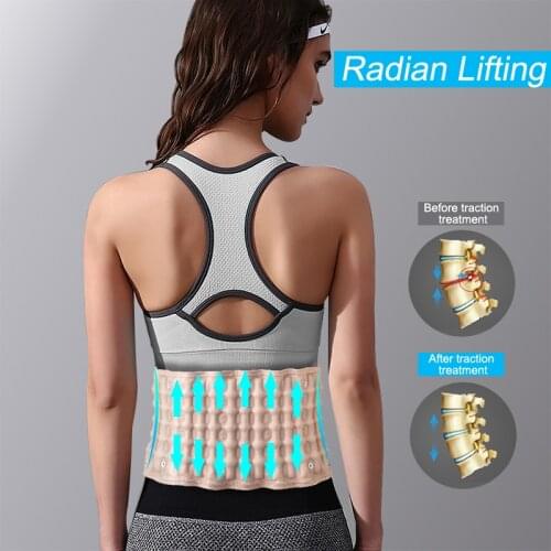 Relief Belt Waist Air Traction Brace Belt Spinal lumbar Support Backach Pain Men Women Physio Decompression Release Massager