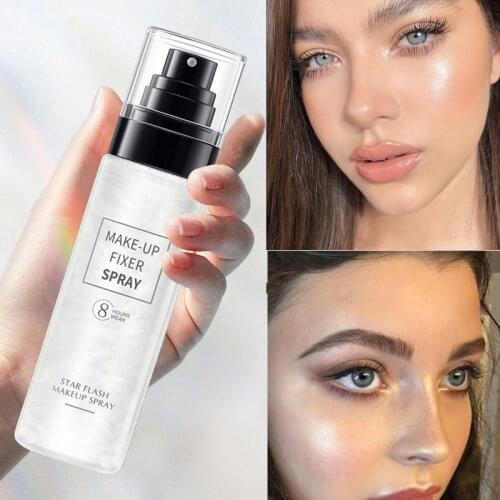 Glass Glow Fix Makeup Setting Spray Oil Control Long Lasting Shimmer Make Up Fixer All Day Fitting 100ML