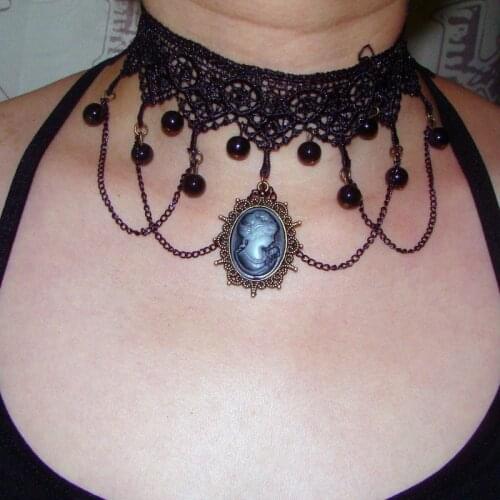 Steampunk Victorian Gothic Velvet Lace Choker Necklace tattoo choker For Women Chocker collares mujer Collier Femme Bijoux