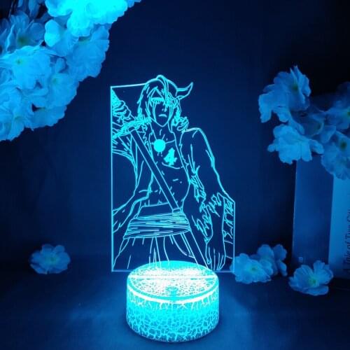 LED Light Manga Anime Avatar Bleach Ulquiorra Cifer Acrylic Night Lamp RGB Flashing Cool Gift 3D Cartoon Child Room Decor