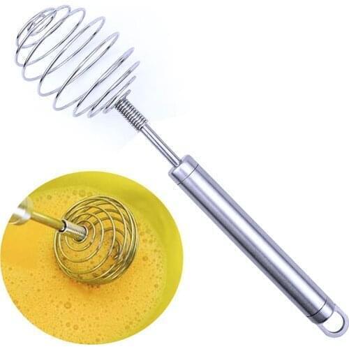 Kitchen Whisk Stainless Steel Spring Non-Slip Egg Beater Milk Frother Kitchen Utensil Dough Hand Mixer Egg Beater Tool