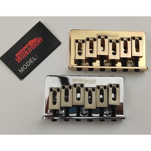 Wilkinson WOF01 Electric Guitar Fixed Bridge String Thru Bridge Steg Tailpiece String Spacing 10.5mm Silver Golden