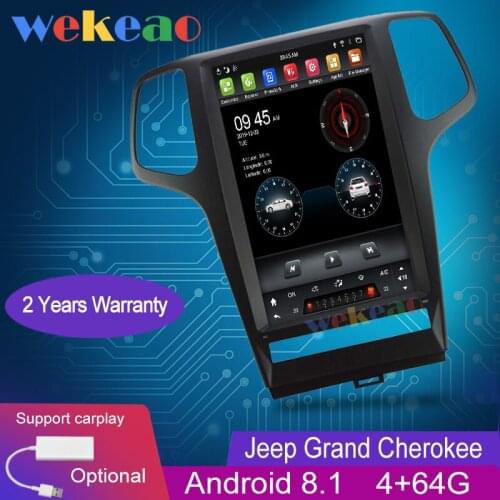 Wekeao Vertical Screen Tesla Style 13.6'' 1 Din Android 8.1 Car Radio GPS Navigation For Jeep Grand Cherokee Car Dvd Player WIFI