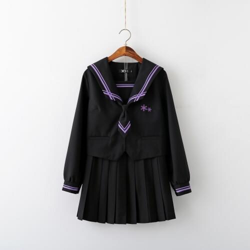 Japanese Fashion School JK Uniform Japones Sailor Fuku Uniforme Japonais School Girl Students Costume Tops Pleated Skirt