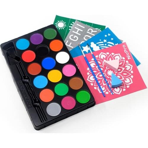 18-Color Face Body Painting Cosmetics Decorate Water-Based Quick-Dry Bubble Box