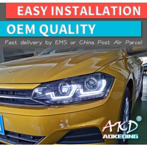 2 pcs Car Styling for VW Polo Headlights 2019-2020 New Polo LED Headlight DRL Head Lamp Low Beam High Beam ALL LED
