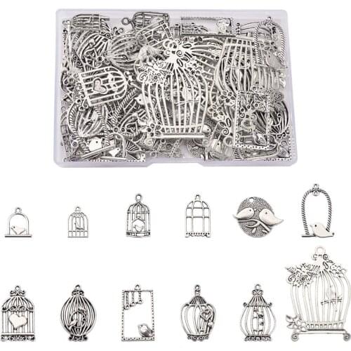 72pcs/Box Antique Tibetan Style Charms Pendant Mix12 Styles For DIY Bracelet Necklace Earring jewelry making Decor Accessories