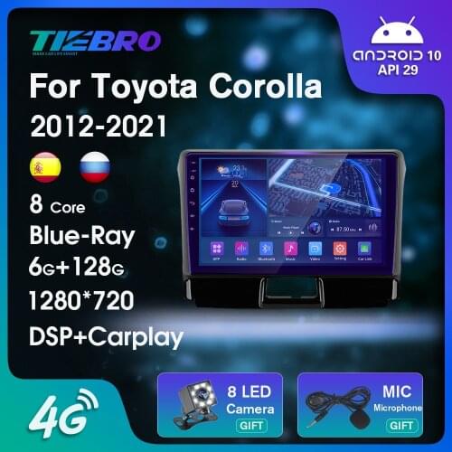 2DIN Android10 Car Radio For Toyota Corolla Axio 2 Fielder 3 E160 2012-2021 Touch Screen Car Stereo GPS Navigation Autoradio IGO