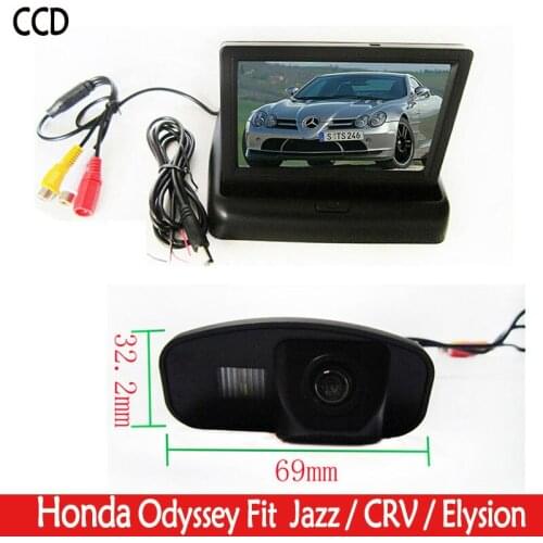 Car CCD camera Rear View Reverse parking CCD Camera with 4.3 Inch foldable LCD Monitor For Honda CRV CR-V Odyddey Fit Jazz
