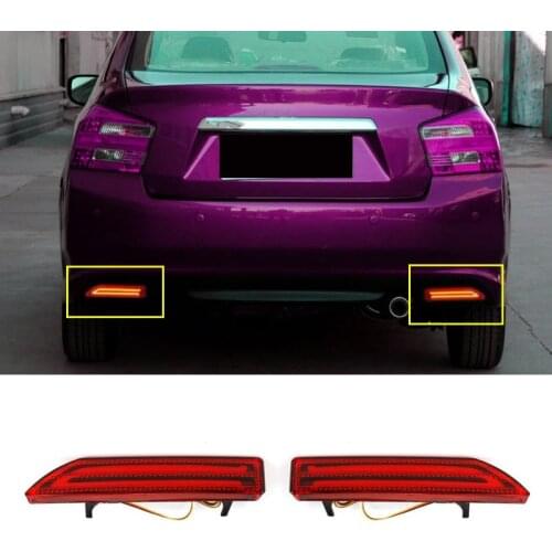 Car Rear Bumper Light Guide Strip with Driving Brake Dual Function Rear Lamp Tail Light for Honda CRV 2009 CITY 2013