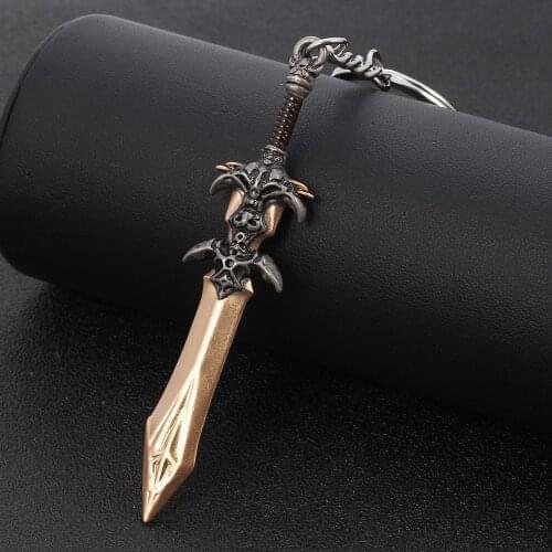 Punk Sword weapon pendant keychains hot games dota sword shape keyring key chain jewelry accessories for men boy key holder gift