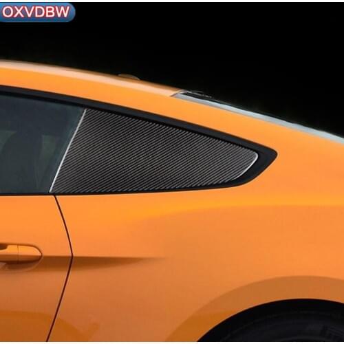Carbon fiber Panel Blinds Decorative for Ford Mustang Car Stickers Car-Styling 2015 2016 2017 Accessories Car window Refit