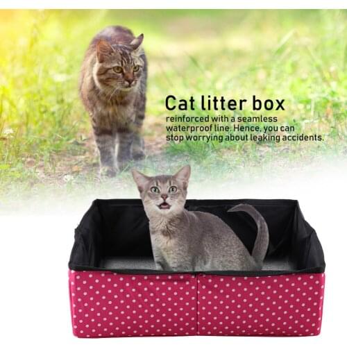 Cat Collapsible Litter Box Pet Litter Pan Waterproof Outdoor Foldable for Travel Pet Products