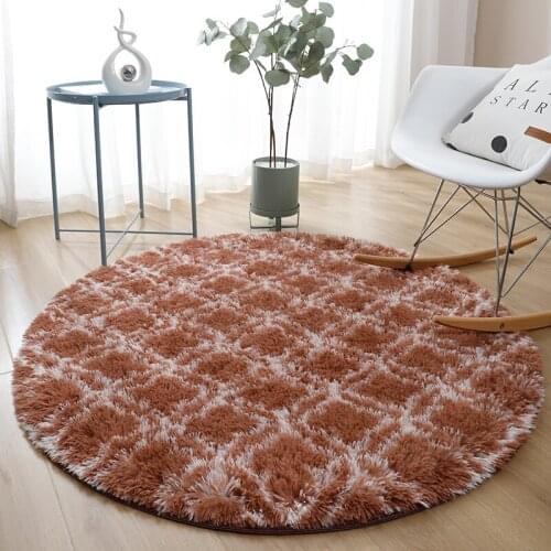 Round Soft Area Rugs for Bedroom Living Room Anti-slip Floor Shaggy Plush Carpet Bedside Home Decor Rug