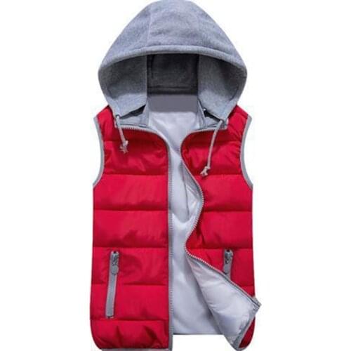 Womens Sleeveless Jacket Thick Hooded Down Cotton Jacket Female Coat Short Casual Autumn And Winter Clothing Womens Vest
